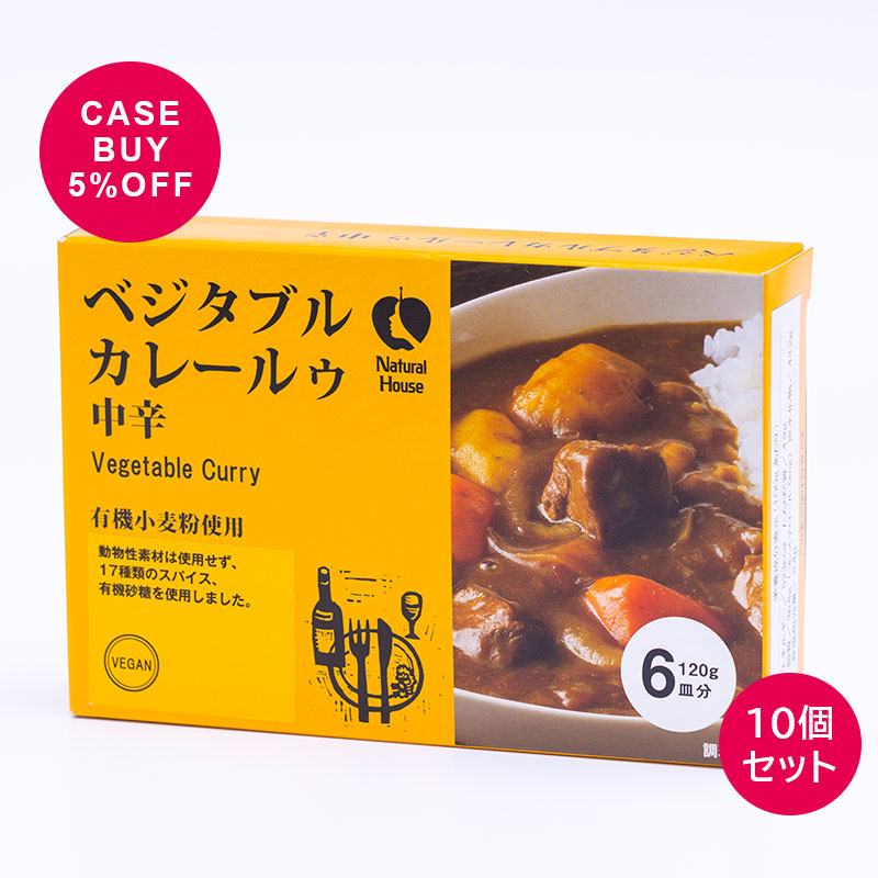 CaseBuy Vegetable Curry Roux Medium Spicy (Made with Organic Wheat) 10-Pack 