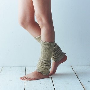 Silk &amp; linen double weave leg warmers (heather navy) 45cm 