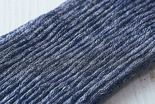 Silk &amp; linen double weave leg warmers (heather navy) 45cm 