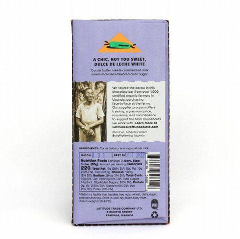 [Refrigerated] Latitude Craft Chocolate White 40% White Caramel (shipped refrigerated only during the summer) 